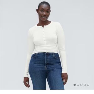 Everlane The Pima Micro Rib Long-Sleeve Henley